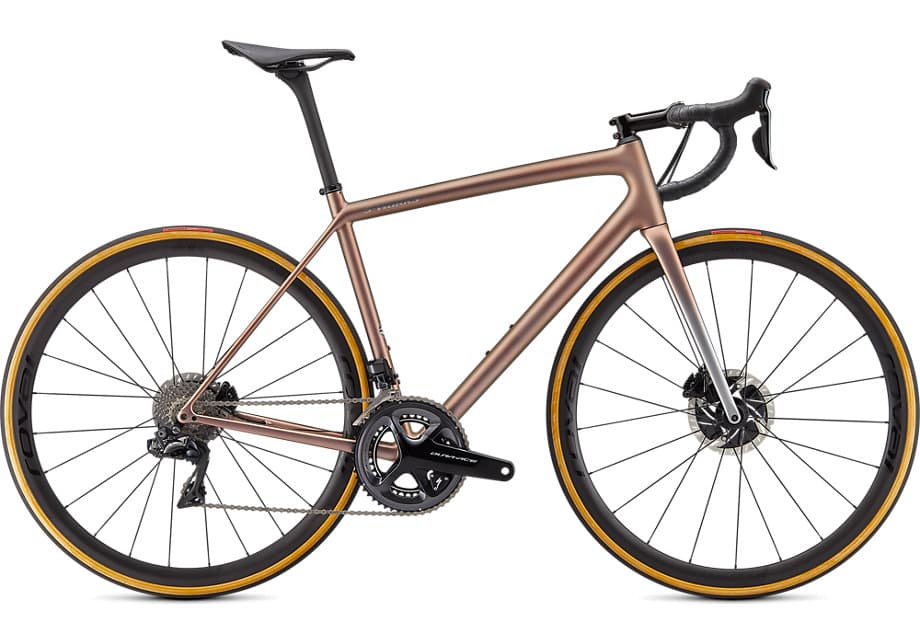 Велосипед шоссейный Specialized S-Works AETHOS DI2, Flake Silver/Red Gold Chameleon Tint / Brushed Chrome (2021)