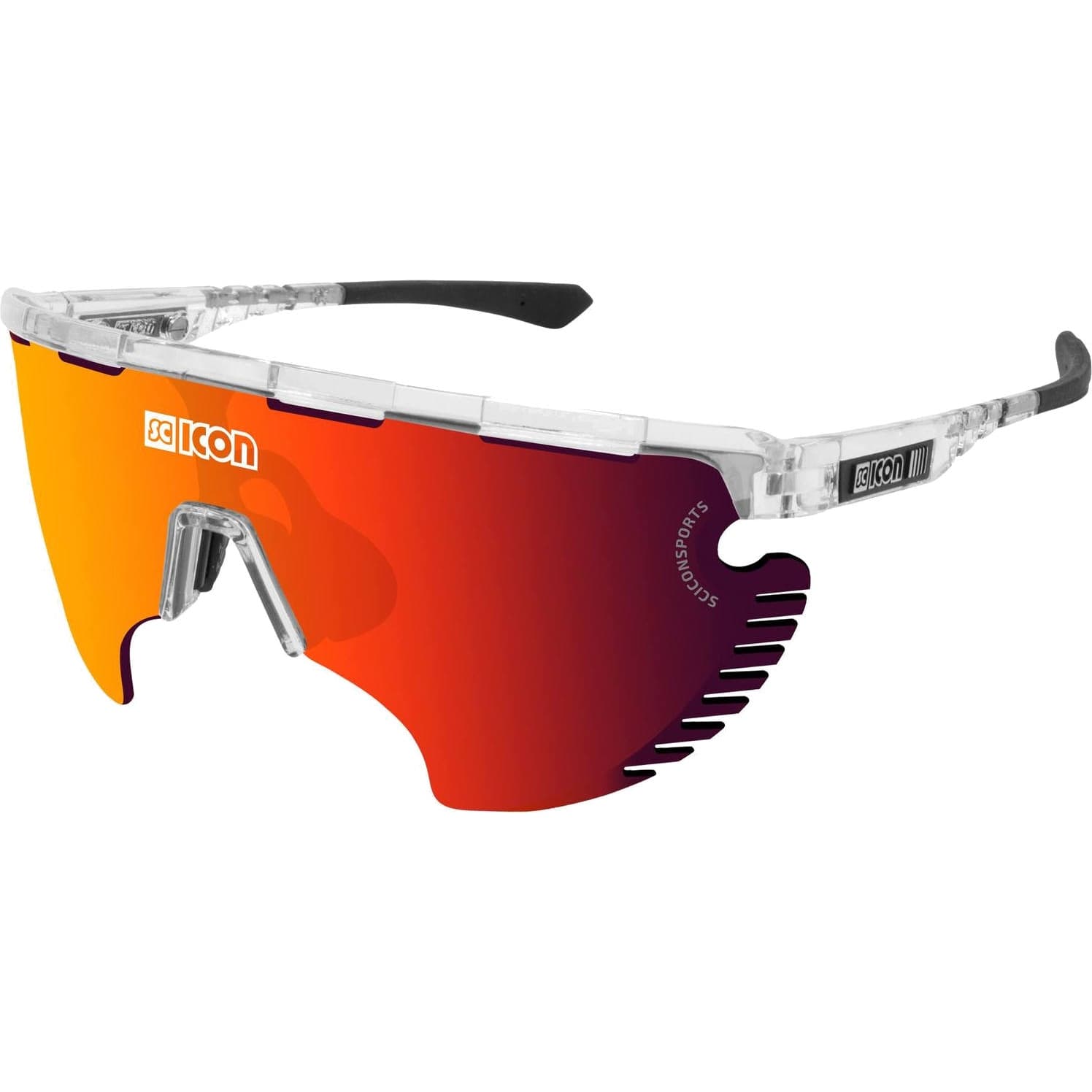 Очки Scicon AEROWING LAMON, Crystal Gloss / Multimirror Red + Rain Clear