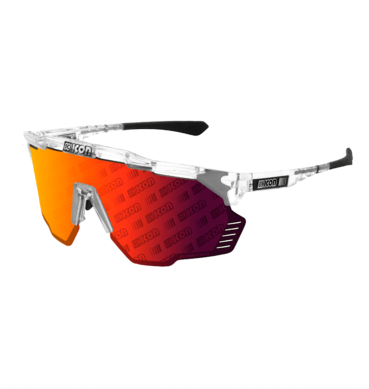 Очки Scicon AEROSHADE KUNKEN, Crystal Gloss / Monogram Multimirror Red