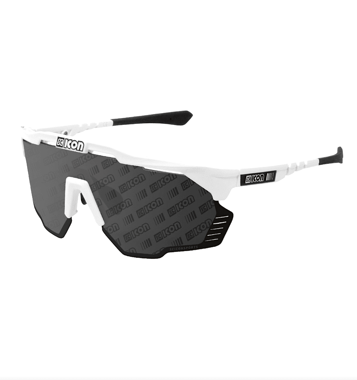 Очки Scicon AEROSHADE KUNKEN, White Gloss / Monogram Multimirror Silver