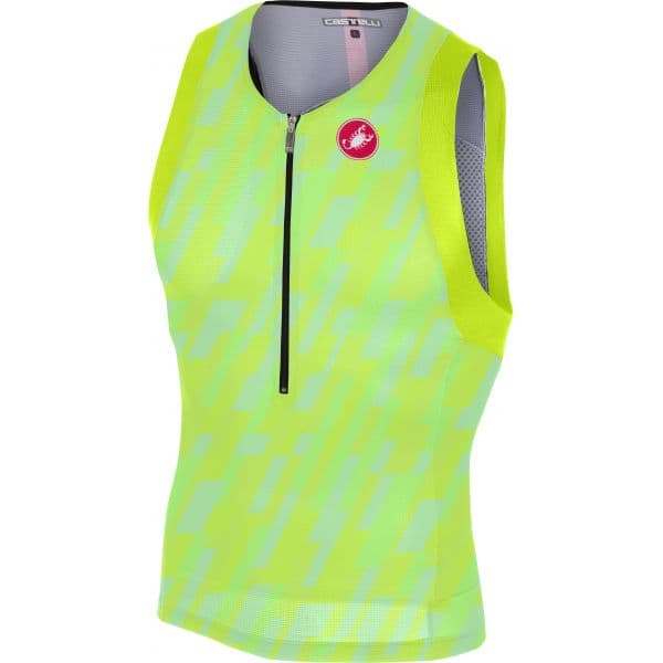 Джерси для триатлона мужская без рукавов Castelli FREE TRI, цв.084 pro green (р. XL)