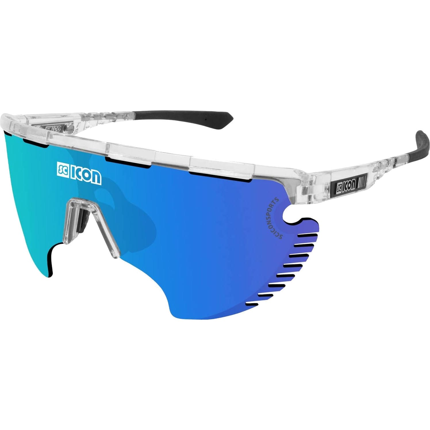 Очки Scicon AEROWING LAMON, Crystal Gloss / Multimirror Blue + Rain Clear
