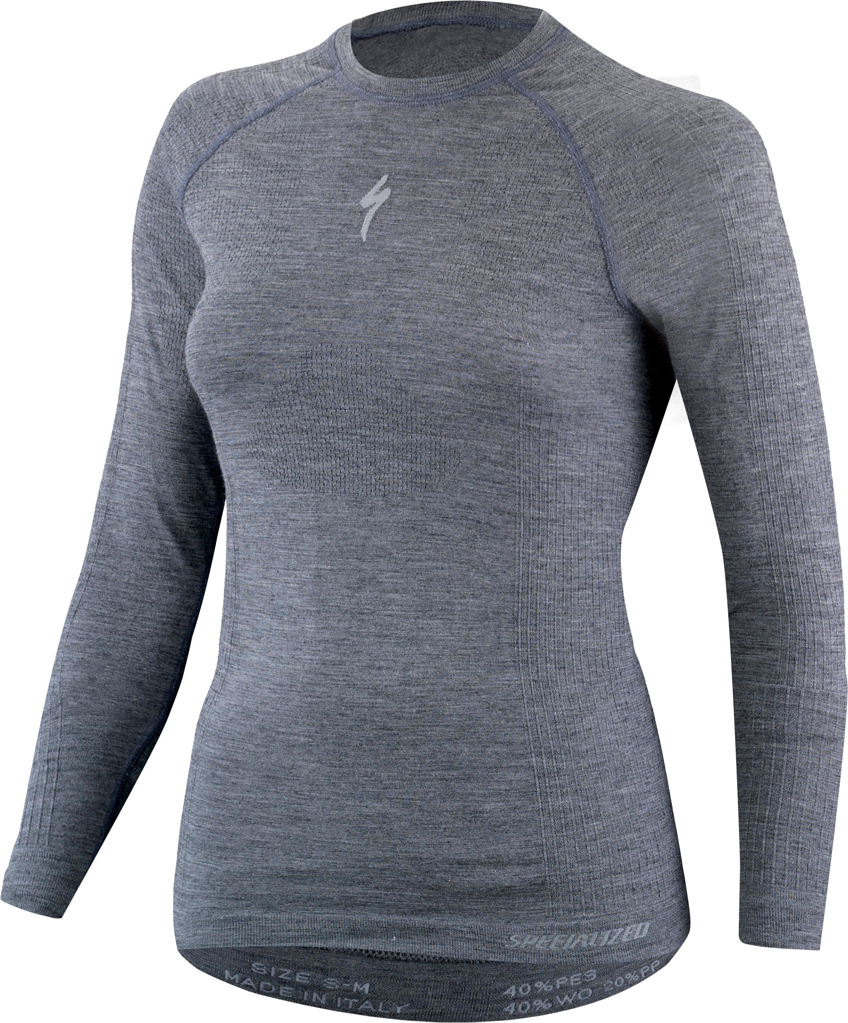 Нижняя майка женская Specialized SEAMLESS Merino Baselayer LS, Grey