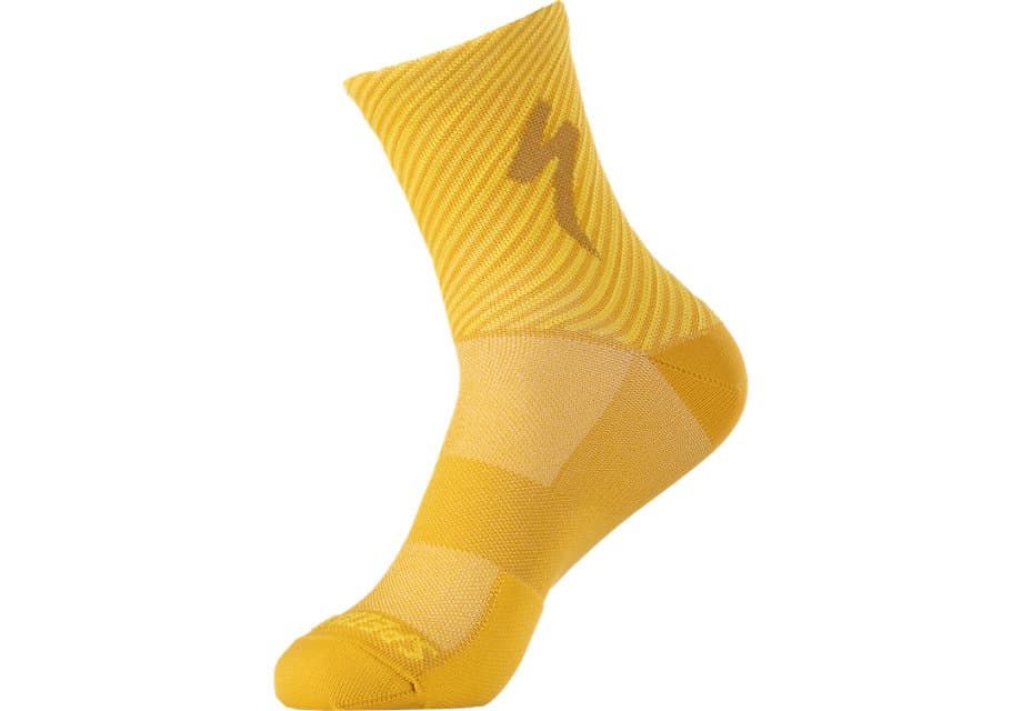 Носки Specialized SOFT AIR MID LOGO, Brassy Yellow/Golden Yellow Stripe (р. S)