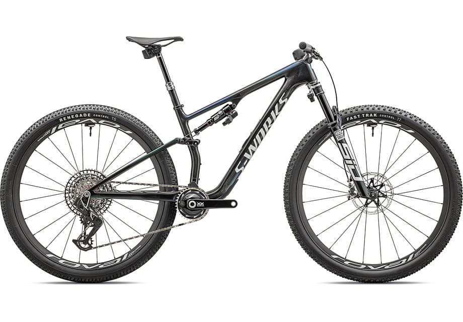 Велосипед горный Specialized S-Works EPIC 8, Gloss Carbon/Astral Blue/Electric Green