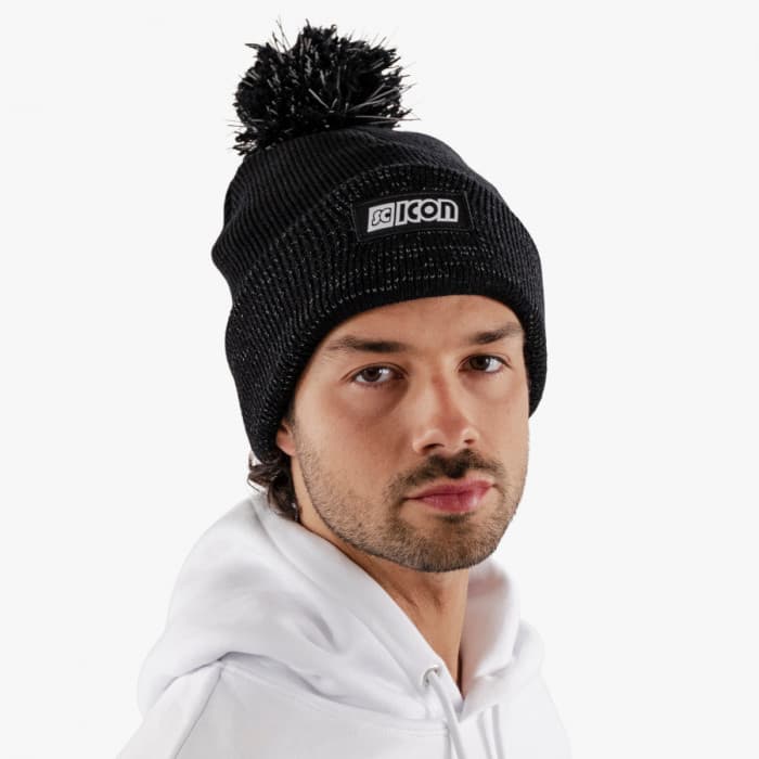 Шапка Scicon POM PON BEANIE, Black/Reflective