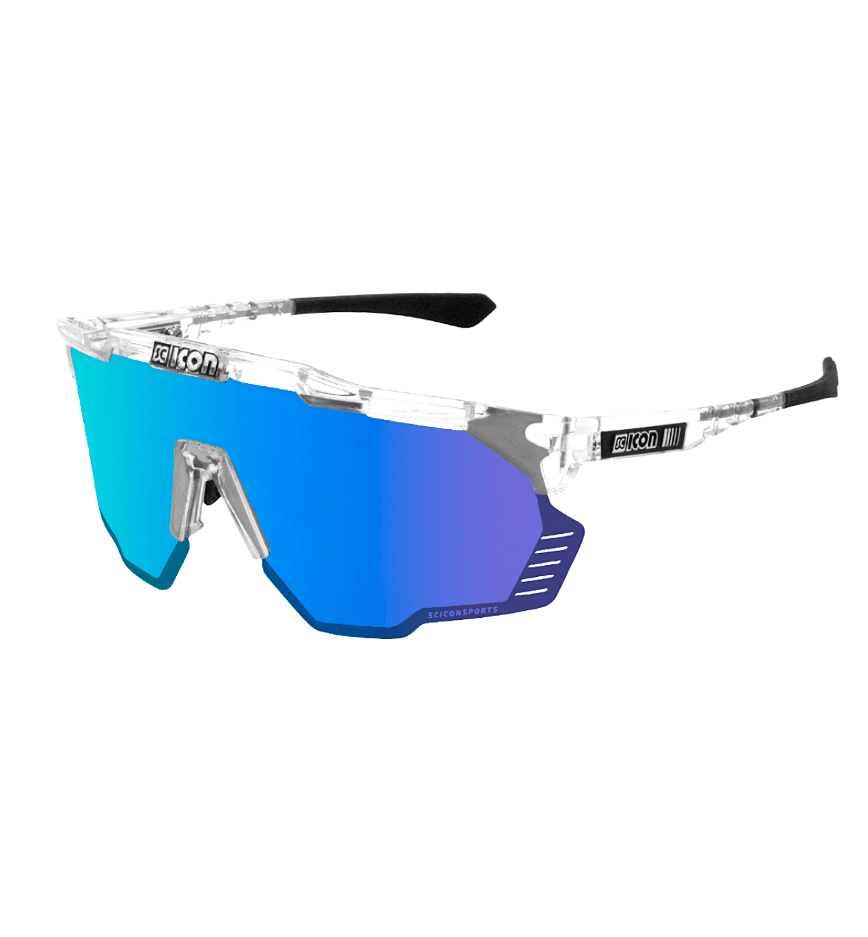 Очки Scicon AEROSHADE KUNKEN, Crystal Gloss / Multimirror Blue + Rain Clear