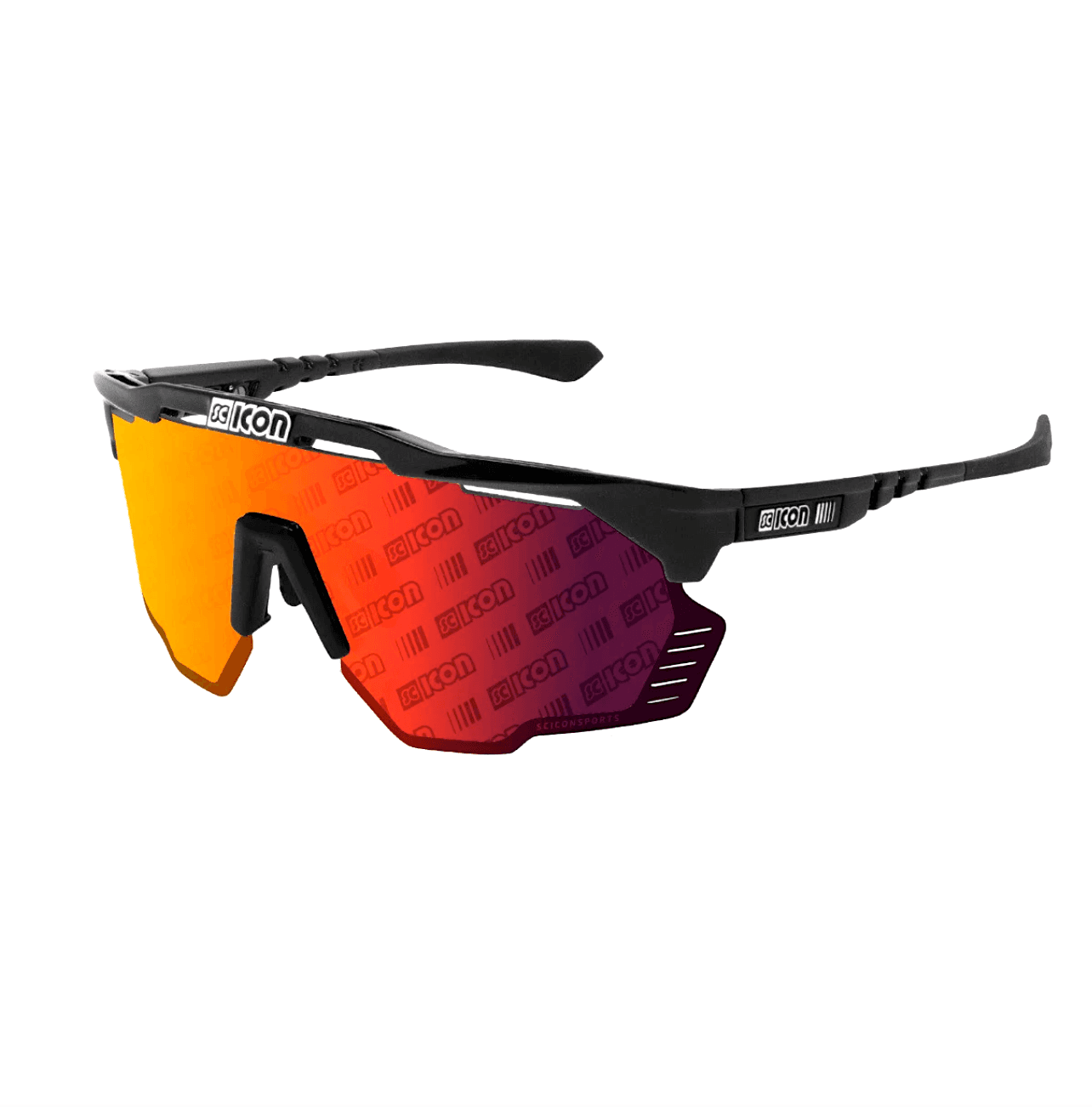 Очки Scicon AEROSHADE KUNKEN, Black Gloss / Monogram Multimirror Red